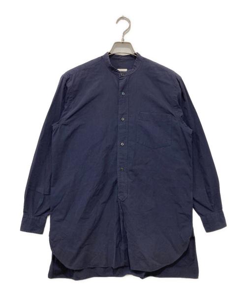 COMOLI（コモリ）COMOLI (コモリ) バンドカラーシャツ ネイビー サイズ:1（S)の古着・服飾アイテム