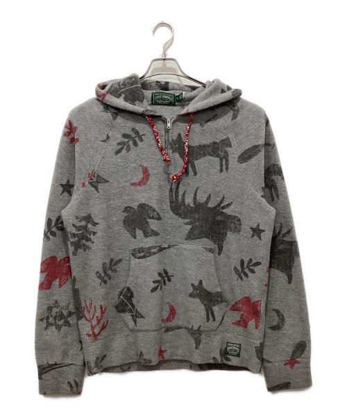 POLO COUNTRY（ポロカントリー）POLO COUNTRY (ポロカントリー) Brushed Fleece Graphic Hoodie グレー サイズ:Mの古着・服飾アイテム