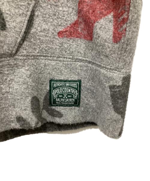 POLO COUNTRY（ポロカントリー）POLO COUNTRY (ポロカントリー) Brushed Fleece Graphic Hoodie グレー サイズ:Mの古着・服飾アイテム