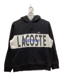 SUPREME×LACOSTE LIVE（シュプリーム×ラコステライブ）の古着「Logo Panel Hooded Sweatshirt」｜ブラック