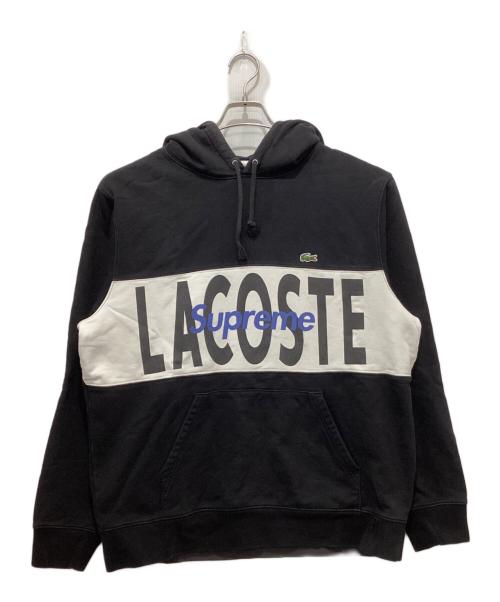 SUPREME（シュプリーム）SUPREME (シュプリーム) LACOSTE LIVE (ラコステライブ) Logo Panel Hooded Sweatshirt ブラック サイズ:Lの古着・服飾アイテム