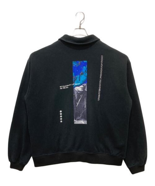 TBPR（タイトブース プロダクション）TBPR (タイトブース プロダクション) 襟付バックプリントスウェット ブラック サイズ:Lの古着・服飾アイテム
