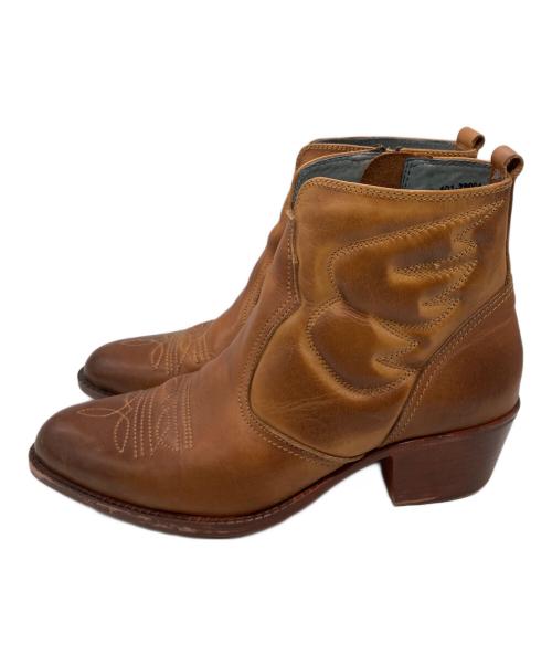 NEVADA（ネバダ）NEVADA (ネバダ) サイドジップ ウエスタンブーツ ショートブーツ ブラウン サイズ:25.5cmの古着・服飾アイテム