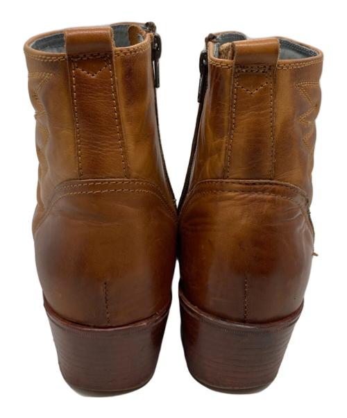 NEVADA（ネバダ）NEVADA (ネバダ) サイドジップ ウエスタンブーツ ショートブーツ ブラウン サイズ:25.5cmの古着・服飾アイテム