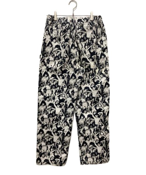 stussy（ステューシー）stussy (ステューシー) Mob Beach Pant ホワイト×ブラック サイズ:Sの古着・服飾アイテム