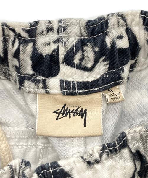 stussy（ステューシー）stussy (ステューシー) Mob Beach Pant ホワイト×ブラック サイズ:Sの古着・服飾アイテム