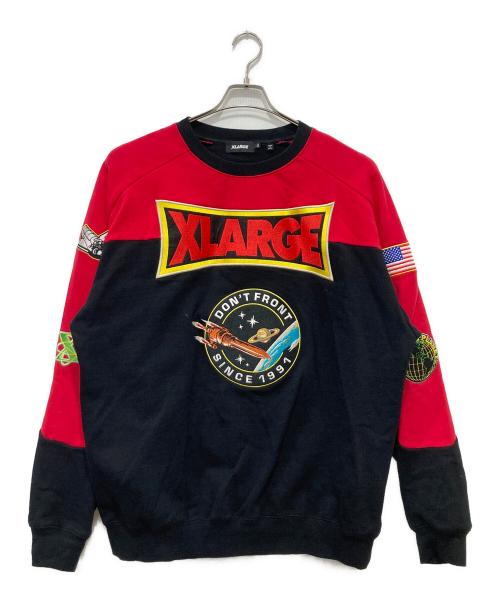 X-LARGE（エクストララージ）X-LARGE (エクストララージ) SPACE CREWNECK SWEAT レッド サイズ:XLの古着・服飾アイテム