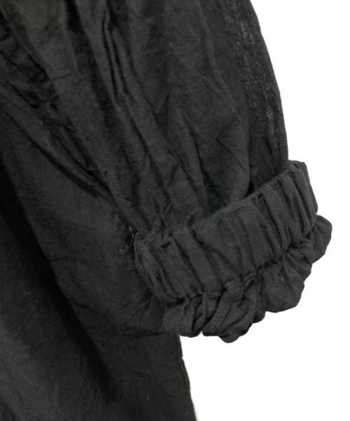45R（フォーティファイブ・アール）45R (フォーティファイブ・アール) ガーゼのシャーリングチュニックブラウス ブラック サイズ:Freeの古着・服飾アイテム