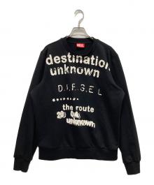 DIESEL（ディーゼル）の古着「ペイントデザインスウェット」｜ブラック