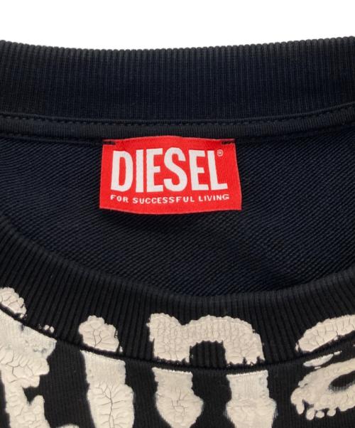 DIESEL（ディーゼル）DIESEL (ディーゼル) ペイントデザインスウェット ブラック サイズ:Lの古着・服飾アイテム