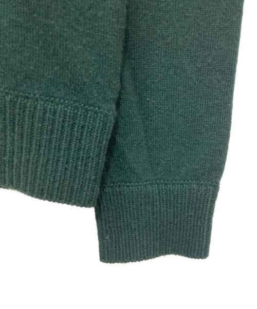PRADA（プラダ）PRADA (プラダ) カシミヤ混レザーパッチニット グリーン サイズ:48の古着・服飾アイテム