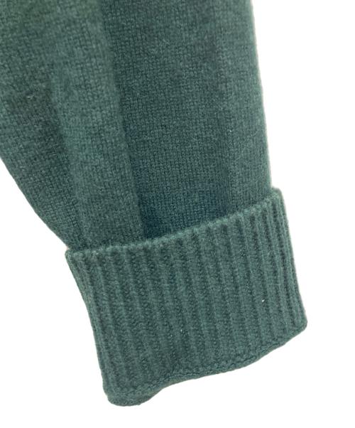 PRADA（プラダ）PRADA (プラダ) カシミヤ混レザーパッチニット グリーン サイズ:48の古着・服飾アイテム