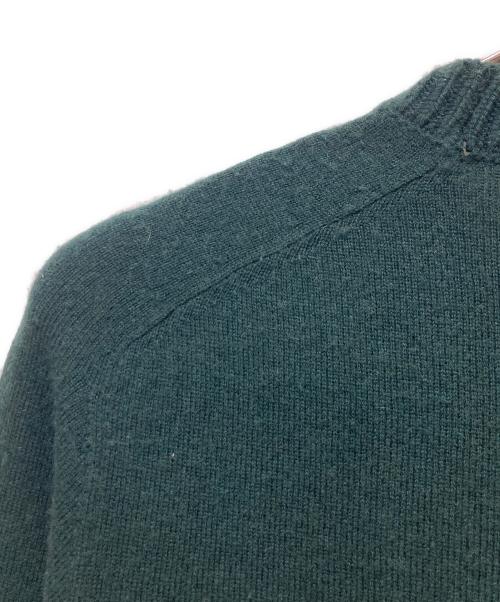 PRADA（プラダ）PRADA (プラダ) カシミヤ混レザーパッチニット グリーン サイズ:48の古着・服飾アイテム