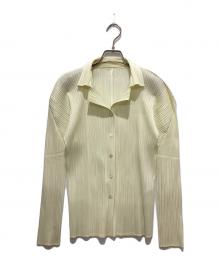 PLEATS PLEASE（プリーツプリーズ）の古着「プリーツ加工オープンカラーシャツ」｜アイボリー