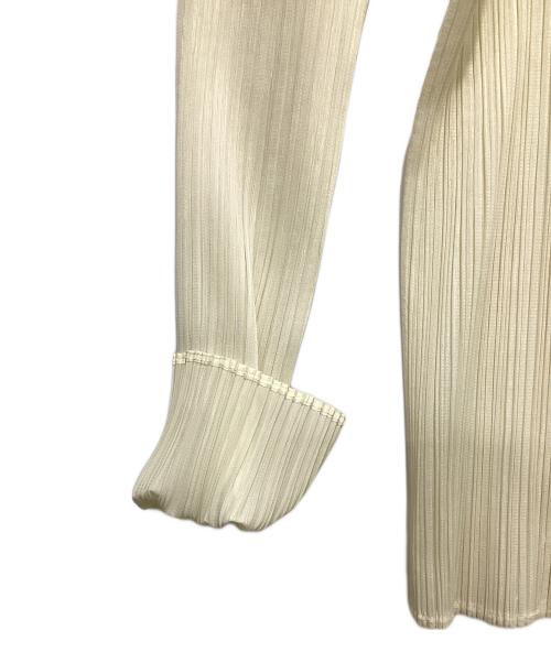 PLEATS PLEASE（プリーツプリーズ）PLEATS PLEASE (プリーツプリーズ) プリーツ加工オープンカラーシャツ アイボリー サイズ:3の古着・服飾アイテム
