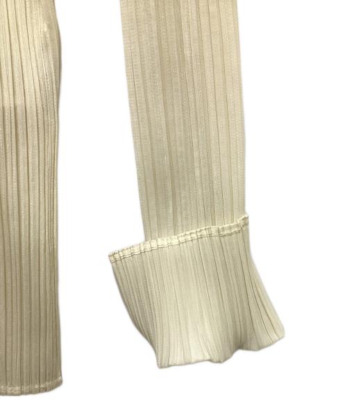 PLEATS PLEASE（プリーツプリーズ）PLEATS PLEASE (プリーツプリーズ) プリーツ加工オープンカラーシャツ アイボリー サイズ:3の古着・服飾アイテム