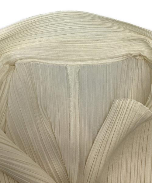 PLEATS PLEASE（プリーツプリーズ）PLEATS PLEASE (プリーツプリーズ) プリーツ加工オープンカラーシャツ アイボリー サイズ:3の古着・服飾アイテム