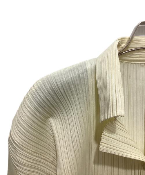 PLEATS PLEASE（プリーツプリーズ）PLEATS PLEASE (プリーツプリーズ) プリーツ加工オープンカラーシャツ アイボリー サイズ:3の古着・服飾アイテム