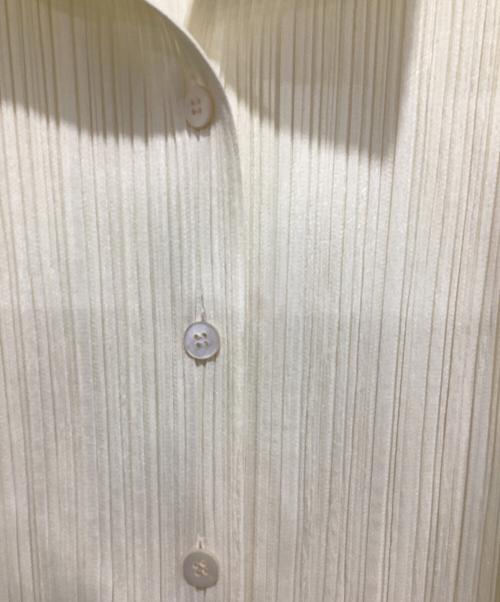 PLEATS PLEASE（プリーツプリーズ）PLEATS PLEASE (プリーツプリーズ) プリーツ加工オープンカラーシャツ アイボリー サイズ:3の古着・服飾アイテム