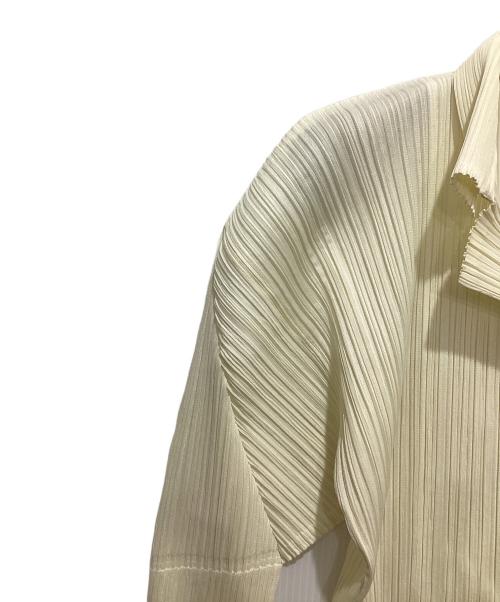 PLEATS PLEASE（プリーツプリーズ）PLEATS PLEASE (プリーツプリーズ) プリーツ加工オープンカラーシャツ アイボリー サイズ:3の古着・服飾アイテム