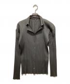 PLEATS PLEASEプリーツプリーズ）の古着「プリーツ加工オープンカラーシャツ」｜グレー