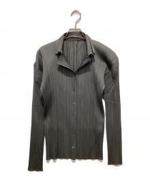 PLEATS PLEASE（プリーツプリーズ）の古着「プリーツ加工オープンカラーシャツ」｜グレー