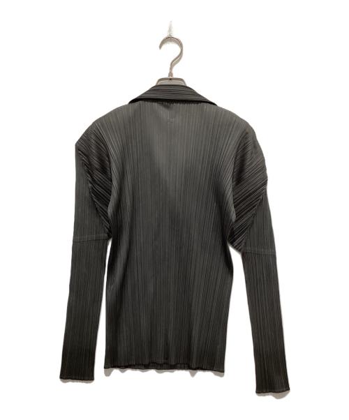 PLEATS PLEASE（プリーツプリーズ）PLEATS PLEASE (プリーツプリーズ) プリーツ加工オープンカラーシャツ グレー サイズ:3の古着・服飾アイテム