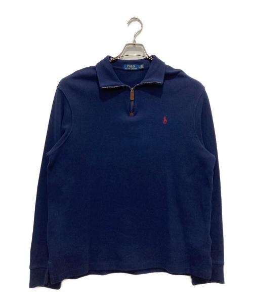 POLO RALPH LAUREN（ポロ・ラルフローレン）POLO RALPH LAUREN (ポロ・ラルフローレン) ハーフジップスウェット ネイビー サイズ:Lの古着・服飾アイテム