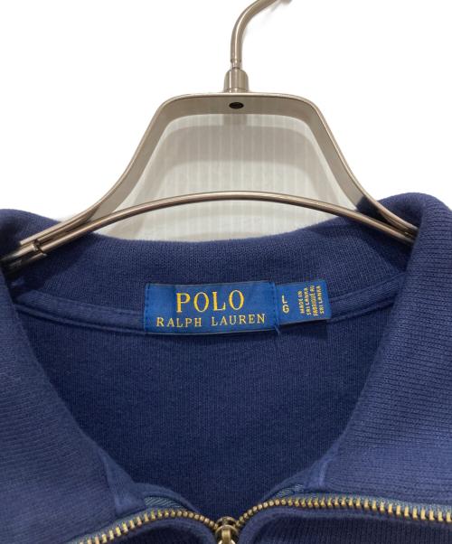 POLO RALPH LAUREN（ポロ・ラルフローレン）POLO RALPH LAUREN (ポロ・ラルフローレン) ハーフジップスウェット ネイビー サイズ:Lの古着・服飾アイテム