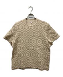 masu（エムエーエスユー）の古着「OPTICAL T-SHIRTS / オプティカル Tシャツ」｜ベージュ
