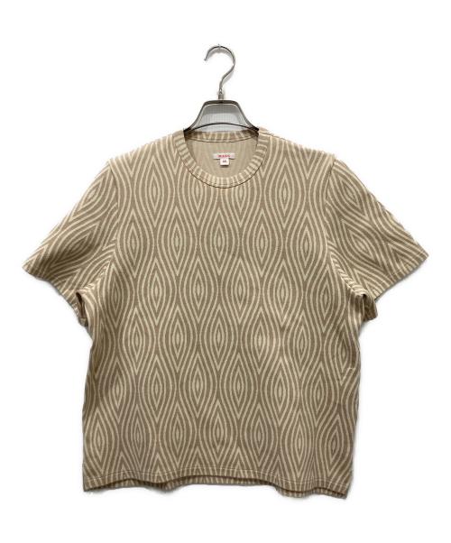 masu（エムエーエスユー）masu (エムエーエスユー) OPTICAL T-SHIRTS / オプティカル Tシャツ ベージュ サイズ:44の古着・服飾アイテム