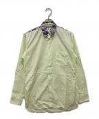 COMME des GARCONS SHIRTコムデギャルソンシャツ）の古着「襟プリント長袖シャツ」｜ライトグリーン
