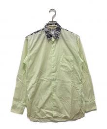 COMME des GARCONS SHIRT（コムデギャルソンシャツ）の古着「襟プリント長袖シャツ」｜ライトグリーン