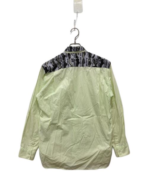 COMME des GARCONS SHIRT（コムデギャルソンシャツ）COMME des GARCONS SHIRT (コムデギャルソンシャツ) 襟プリント長袖シャツ ライトグリーン サイズ:Sの古着・服飾アイテム