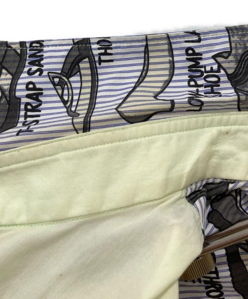 COMME des GARCONS SHIRT（コムデギャルソンシャツ）COMME des GARCONS SHIRT (コムデギャルソンシャツ) 襟プリント長袖シャツ ライトグリーン サイズ:Sの古着・服飾アイテム