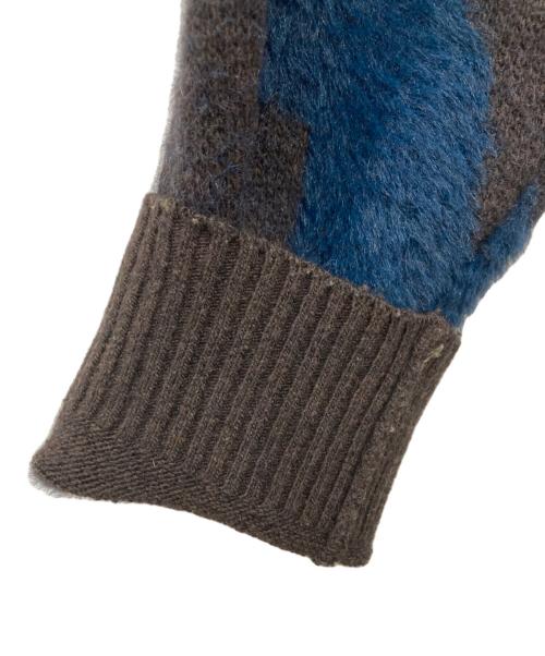 saby（サバイ）saby (サバイ) WATER SURFACE PATTERN KNIT CARDIGAN ブラウン×ネイビー サイズ:Sの古着・服飾アイテム