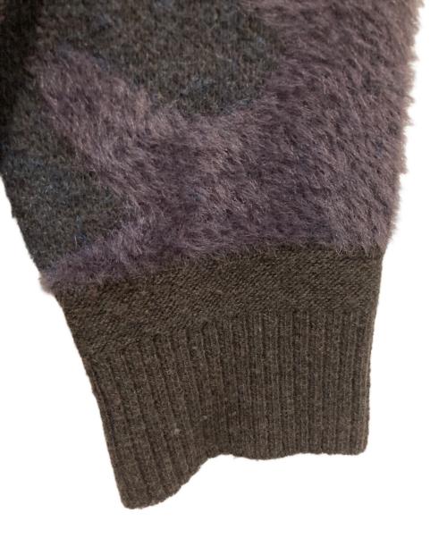 saby（サバイ）saby (サバイ) WATER SURFACE PATTERN KNIT CARDIGAN ブラウン×ネイビー サイズ:Sの古着・服飾アイテム