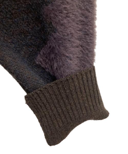 saby（サバイ）saby (サバイ) WATER SURFACE PATTERN KNIT CARDIGAN ブラウン×ネイビー サイズ:Sの古着・服飾アイテム