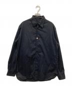 GROUND Yグラウンドワイ）の古着「Makima Eye Cotton Broad Blouse」｜ブラック