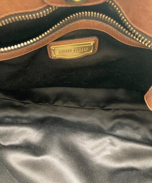 MIU MIU（ミュウミュウ）MIU MIU (ミュウミュウ) ヴィッテロ・リュクス2WAYレザーバッグ ブラウン サイズ:下記参照の古着・服飾アイテム