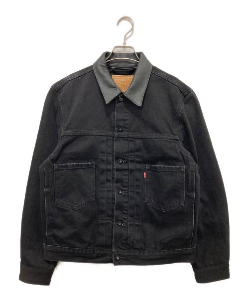 LEVI'S（リーバイス）LEVI'S (リーバイス) EDIFICE (エディフィス) レザー切替2nd Typeトラッカージャケット ブラック サイズ:Sの古着・服飾アイテム
