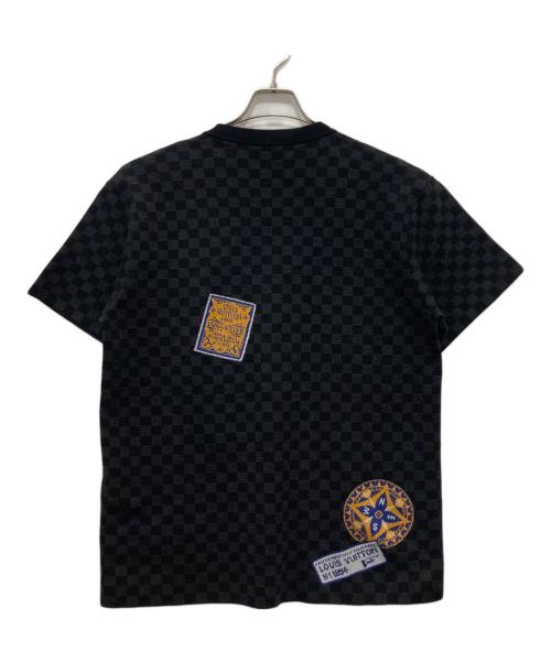 LOUIS VUITTON（ルイ ヴィトン）LOUIS VUITTON (ルイ ヴィトン) ダミエ ショートスリーブ シグネチャークルーネック ブラック サイズ:Mの古着・服飾アイテム
