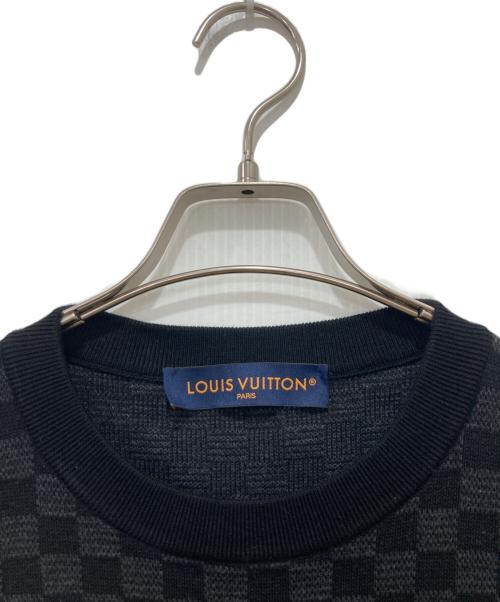 LOUIS VUITTON（ルイ ヴィトン）LOUIS VUITTON (ルイ ヴィトン) ダミエ ショートスリーブ シグネチャークルーネック ブラック サイズ:Mの古着・服飾アイテム
