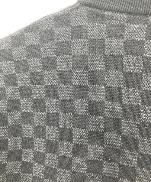 LOUIS VUITTON（ルイ ヴィトン）LOUIS VUITTON (ルイ ヴィトン) ダミエ ショートスリーブ シグネチャークルーネック ブラック サイズ:Mの古着・服飾アイテム