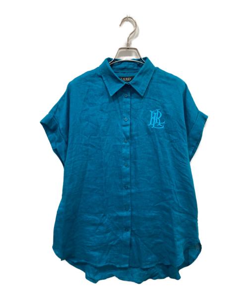 LAUREN RALPH LAUREN（ローレンラルフローレン）LAUREN RALPH LAUREN (ローレンラルフローレン) リネン ショートスリーブ シャツ ブルー サイズ:Mの古着・服飾アイテム