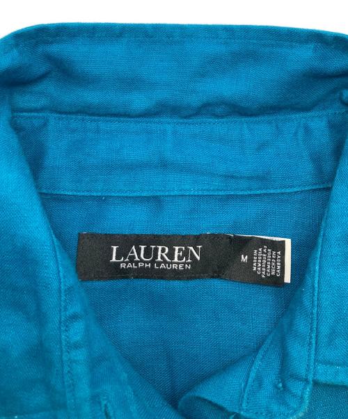 LAUREN RALPH LAUREN（ローレンラルフローレン）LAUREN RALPH LAUREN (ローレンラルフローレン) リネン ショートスリーブ シャツ ブルー サイズ:Mの古着・服飾アイテム