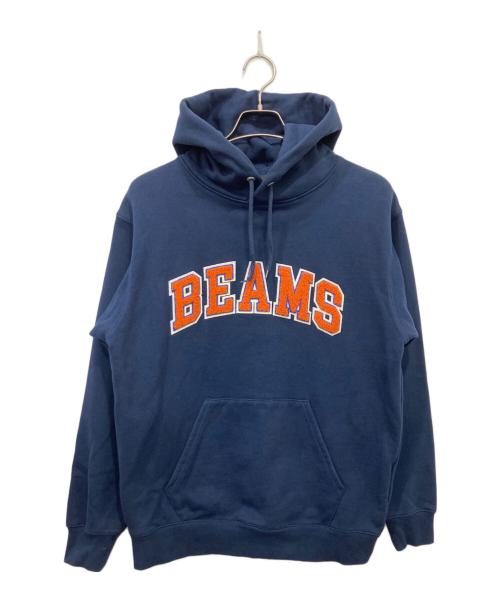 BEAMS（ビームス）BEAMS (ビームス) ロゴ ベーシック フーディ ネイビー サイズ:Mの古着・服飾アイテム