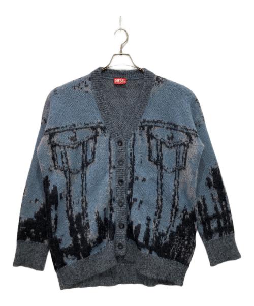DIESEL（ディーゼル）DIESEL (ディーゼル) モヘア混ニットカーディガン ブルー サイズ:Sの古着・服飾アイテム