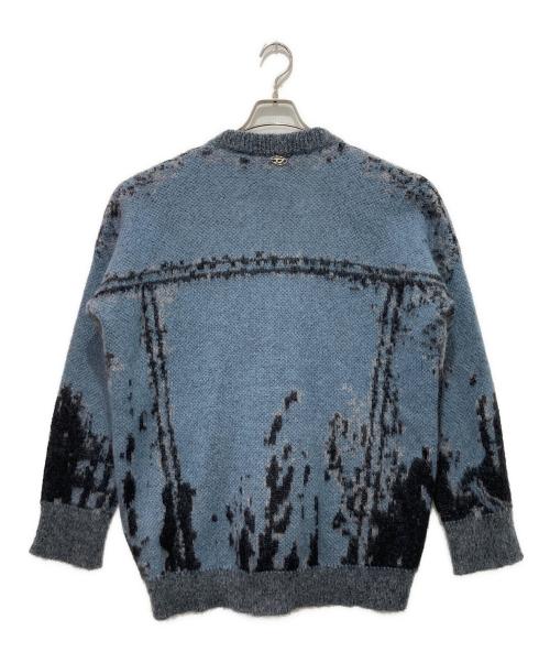 DIESEL（ディーゼル）DIESEL (ディーゼル) モヘア混ニットカーディガン ブルー サイズ:Sの古着・服飾アイテム