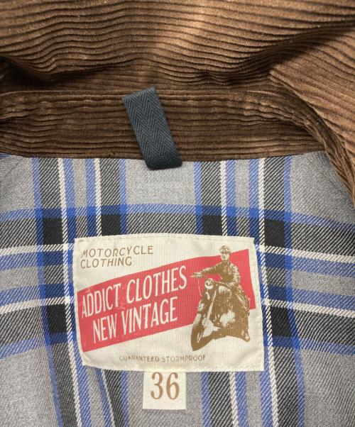 ADDICT CLOTHES（アディクト クローズ）ADDICT CLOTHES (アディクト クローズ) モーターサイクルオイルドコート / OILED BMC COAT ブラック サイズ:36の古着・服飾アイテム